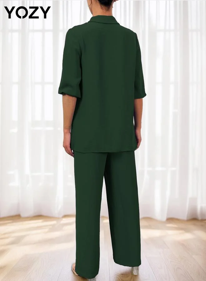 Take Two Pack of 3 - Bandeau Top, Short Sleeve Shirt and Pants Co-Ords